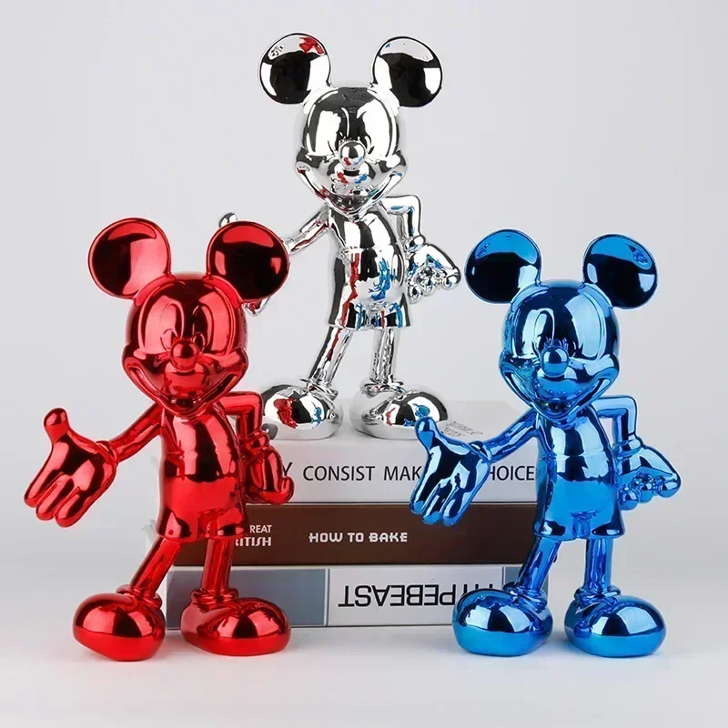 Disney-Resina Cartoon Mickey Mouse Figura, Bem-vindo Postura Action Figurines, Modelo Anime, Estátua para Crianças, Presente de Ornamento, 20 cm, 29cm