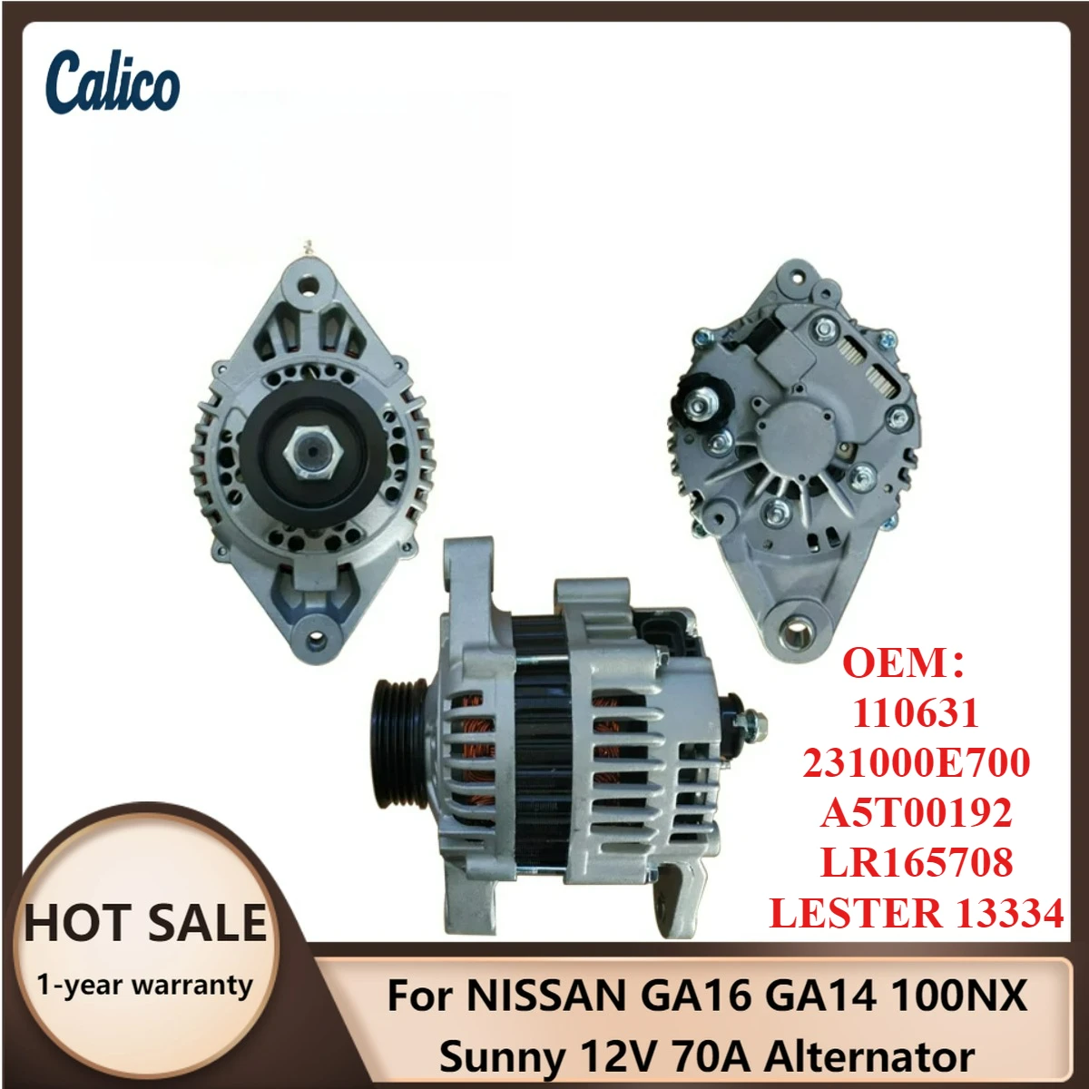 

Лидер продаж: Генератор 12V 70A для NISSAN GA16 GA14 100NX Sunny, номера 110631, 231000E700, A5T00192, LR165708, LESTER 13334