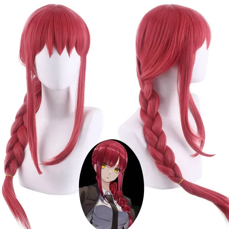 

Anime Chainsaw Man Makima Cosplay Wig Long Rose Red Hair Masquerade Party Halloween Women Synthetic Heat Resistant Wig Cap