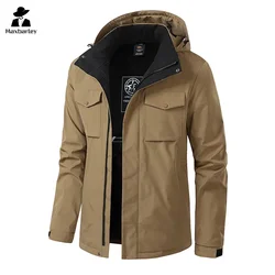 Chaqueta de invierno para hombre, Parka de nieve gruesa multifuncional, impermeable, resistente al desgaste, abrigo con capucha desmontable de negocios, talla grande 8XL