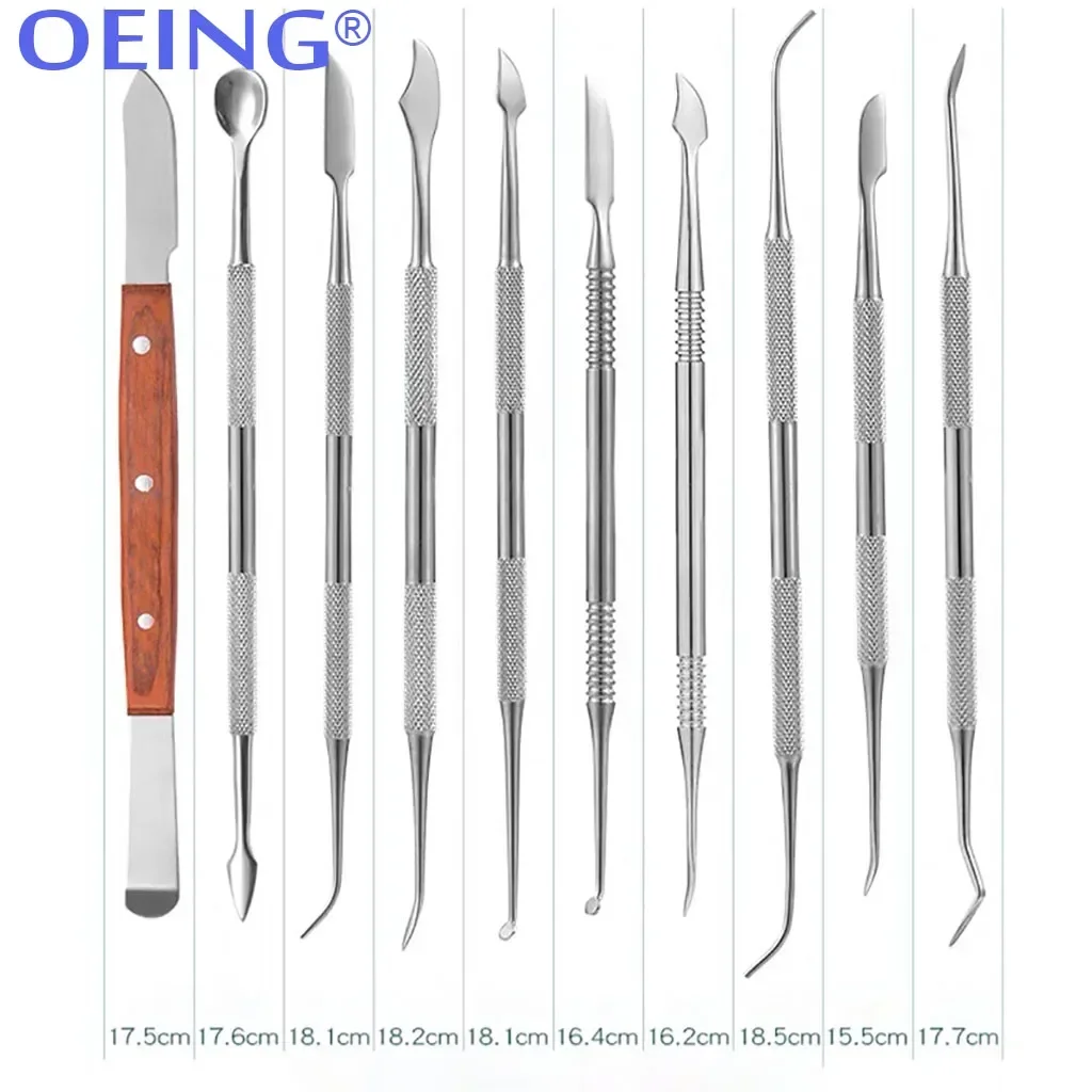 OEING 1 Set Dental Wax Carving Tool Dental Instrument Stainless Steel Sculpture Instrument Versatile Kit Dental Lab Equipment
