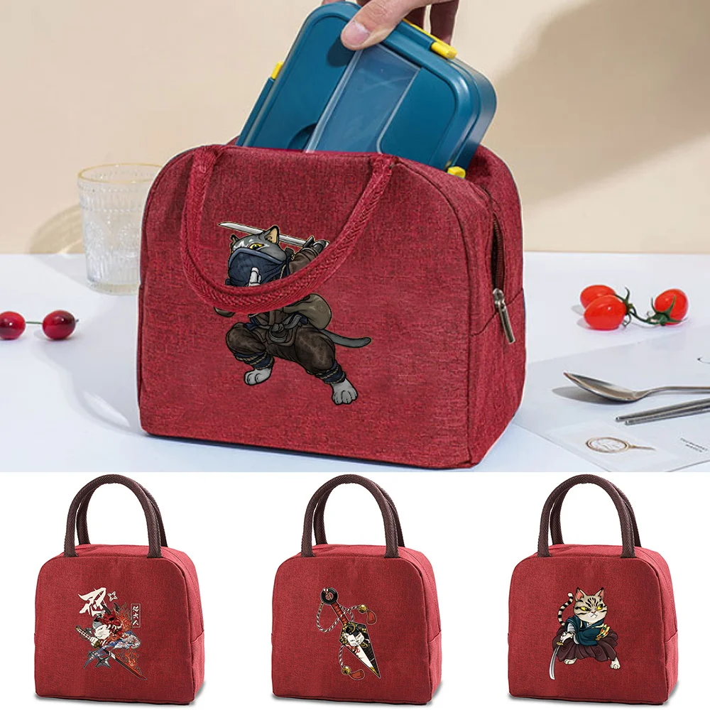 Lunch Bag Ladies' Food Insulated Handbag Refrigerated Picnic Bag Insulated Lunch Box Warrior Pattern