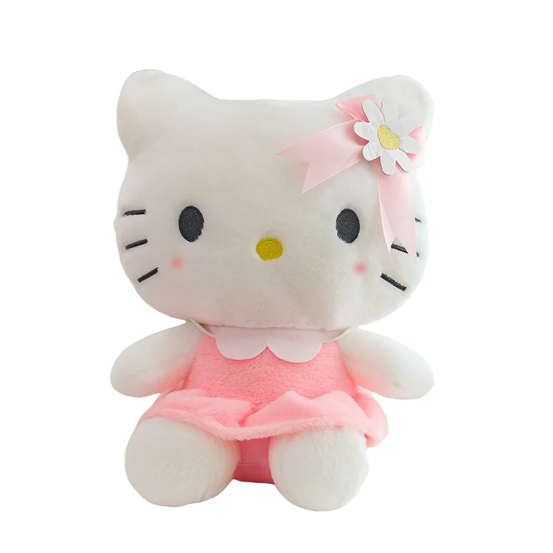 53 cm Kawaii Blume Hello Kitty Plüschtier Cartoon Anime Sanrio Gefüllte Puppe für Kinder Geburtstagsgeschenk Große süße Katze Weiches Kissen