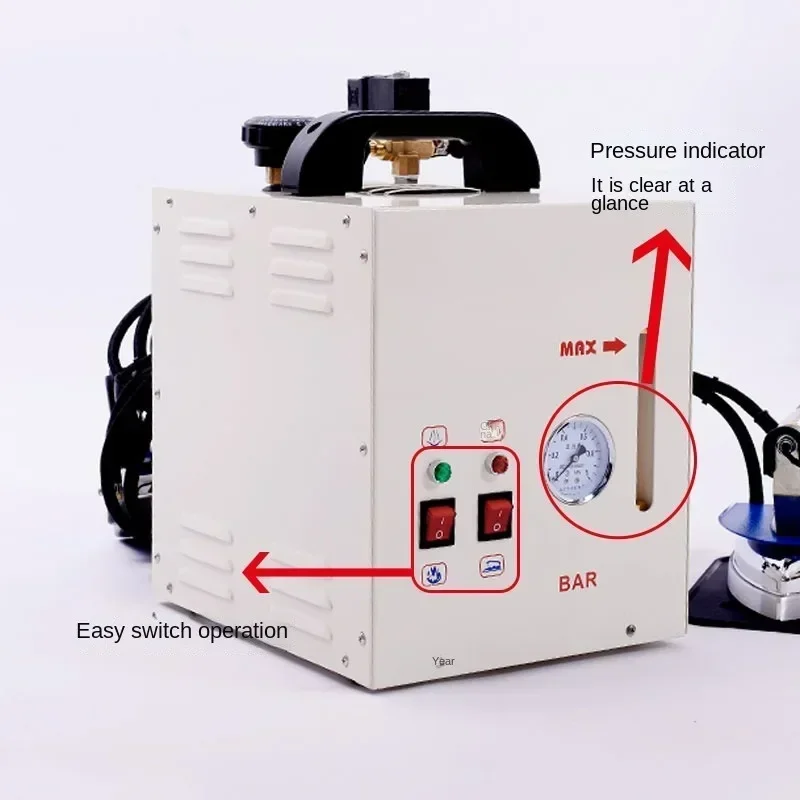 Industrial-grade pressure steam electric boiler iron, upgraded high-power electric iron with a hanging water bottle.