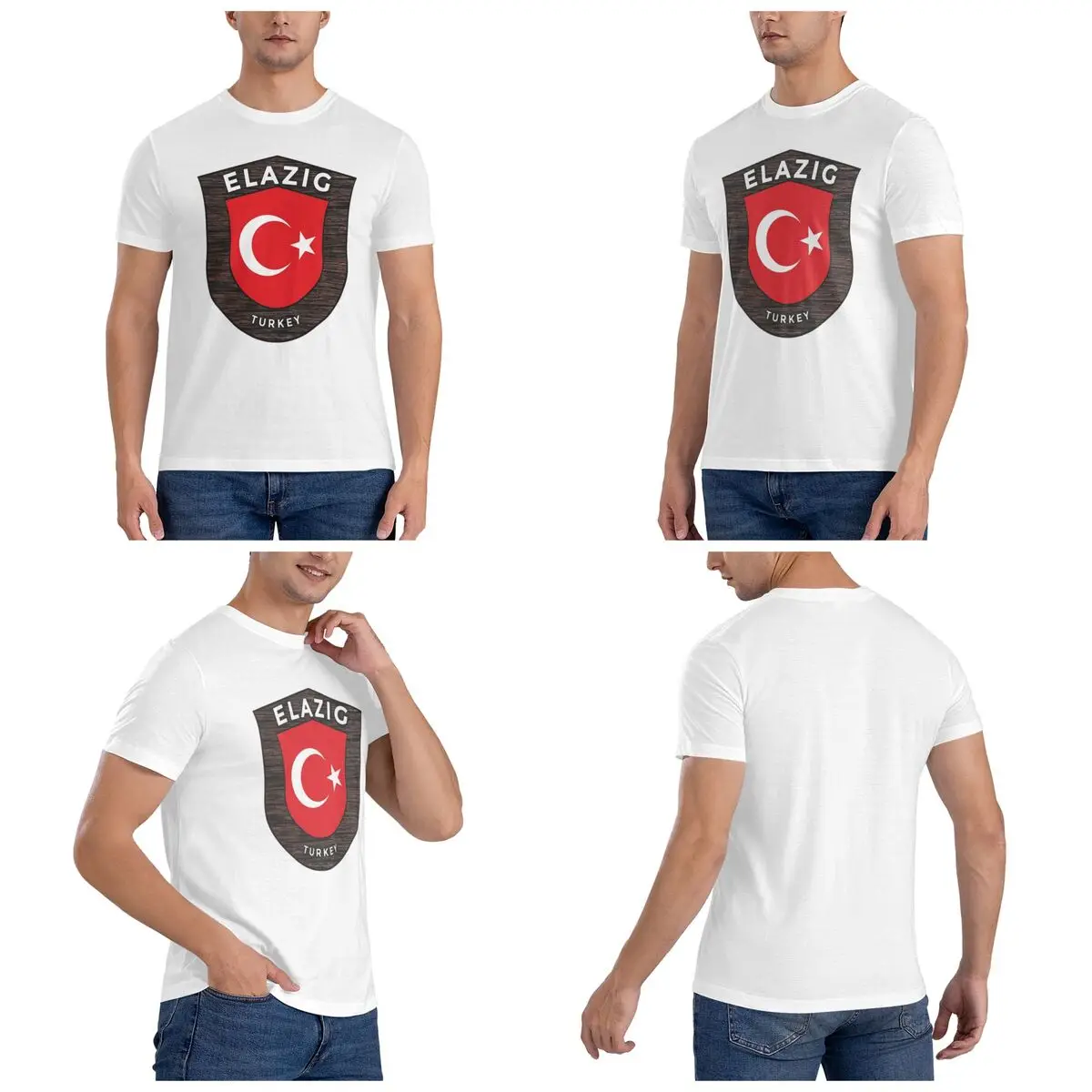 Elazig ตุรกีสัญลักษณ์ธงเสื้อยืดสําหรับชายผ้าฝ้ายขนาดใหญ่เสื้อ T ชายแขนสั้นคอรอบคอฤดูร้อนเสื้อผ้า Tops S-6XL