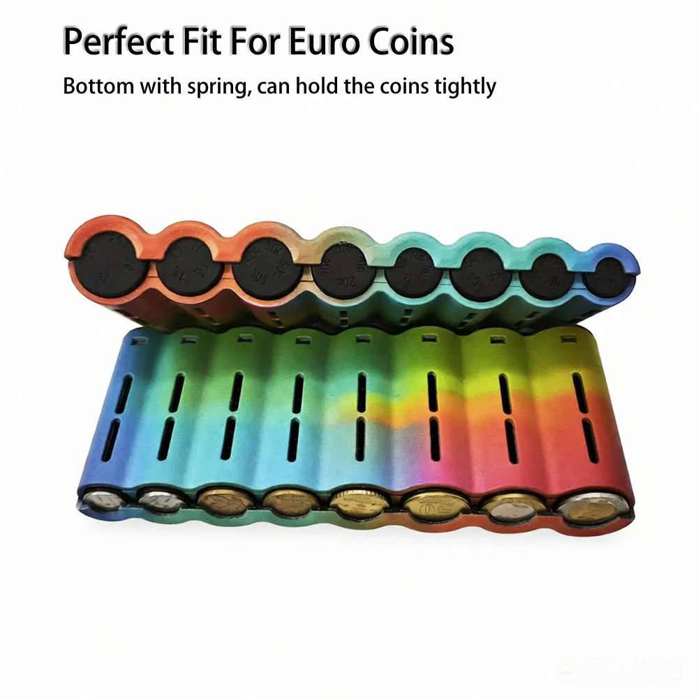New Color 6/8Slots Portable Euro Coin Storage Box Coins Sorter Dispenser For Waiter Cashier Driver Home Shop Money Safe Box view 3