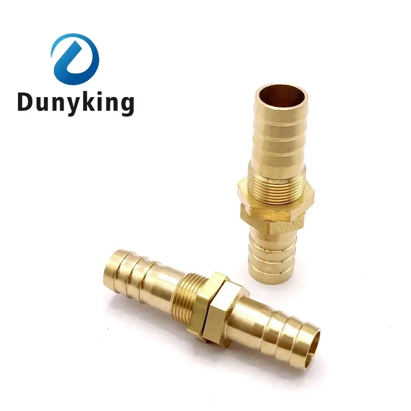 Pipe  6 8 10 12 14 16mm Hose Barb Bulkhead Brass Barbed Tube Pipe Fitting Coupler Connector Adapter For Fuel Gas Water Copper