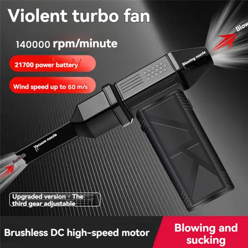 BAAO-منفاخ محرك قوي بدون فرش محمول باليد مروحة توربو صغيرة 140,000 دورة في الدقيقة سرعة الرياح 60 متر/الثانية مروحة توربو عنيفة