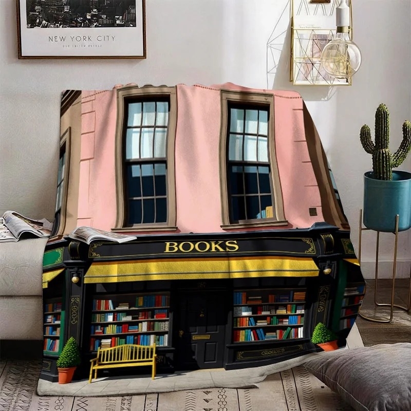Luxurious Bookshelf Blanket Throw Cottagecore Academia Library Home Decor Cozy Reading Nook Gift Throw Blanket for Book Lovers