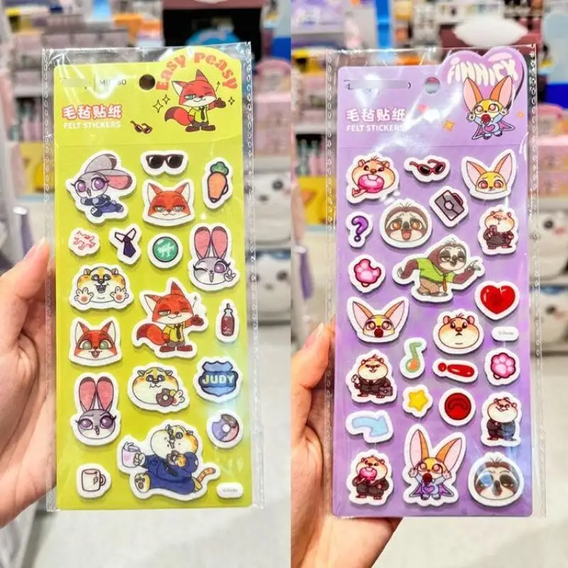 

Cute Disney Felt Stickers Zootopia Citizen Series New cartoon flannel 3D sticker Nick Wilde Judith sloth DIY Decorative Stickers