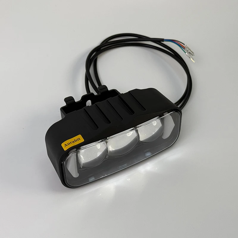 Motorcycle LED Headlight Kit Front High Low Beam Headlamp with Daytime Running Light And Horn for Electric Bikes ATV Kids Bike