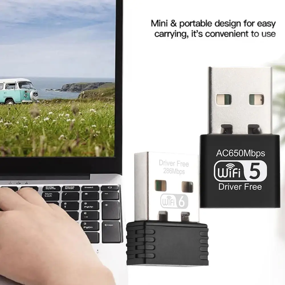 1 Pcs Network Card WiFi6 Driver Free USB Wireless Network WiFi Desktop 300M Card Wireless Computer Transmitter Mini Receive J0R9