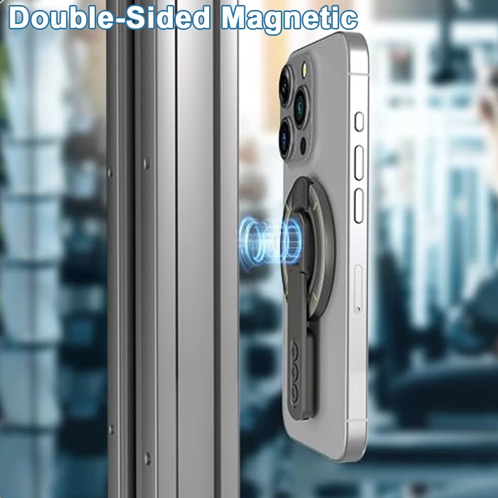 360 ° دوران المغناطيسي البنصر حامل على الوجهين المغناطيسي الهاتف القبضات حامل ل Magsafe آيفون 17 16 15 14 13 12 برو ماكس #5