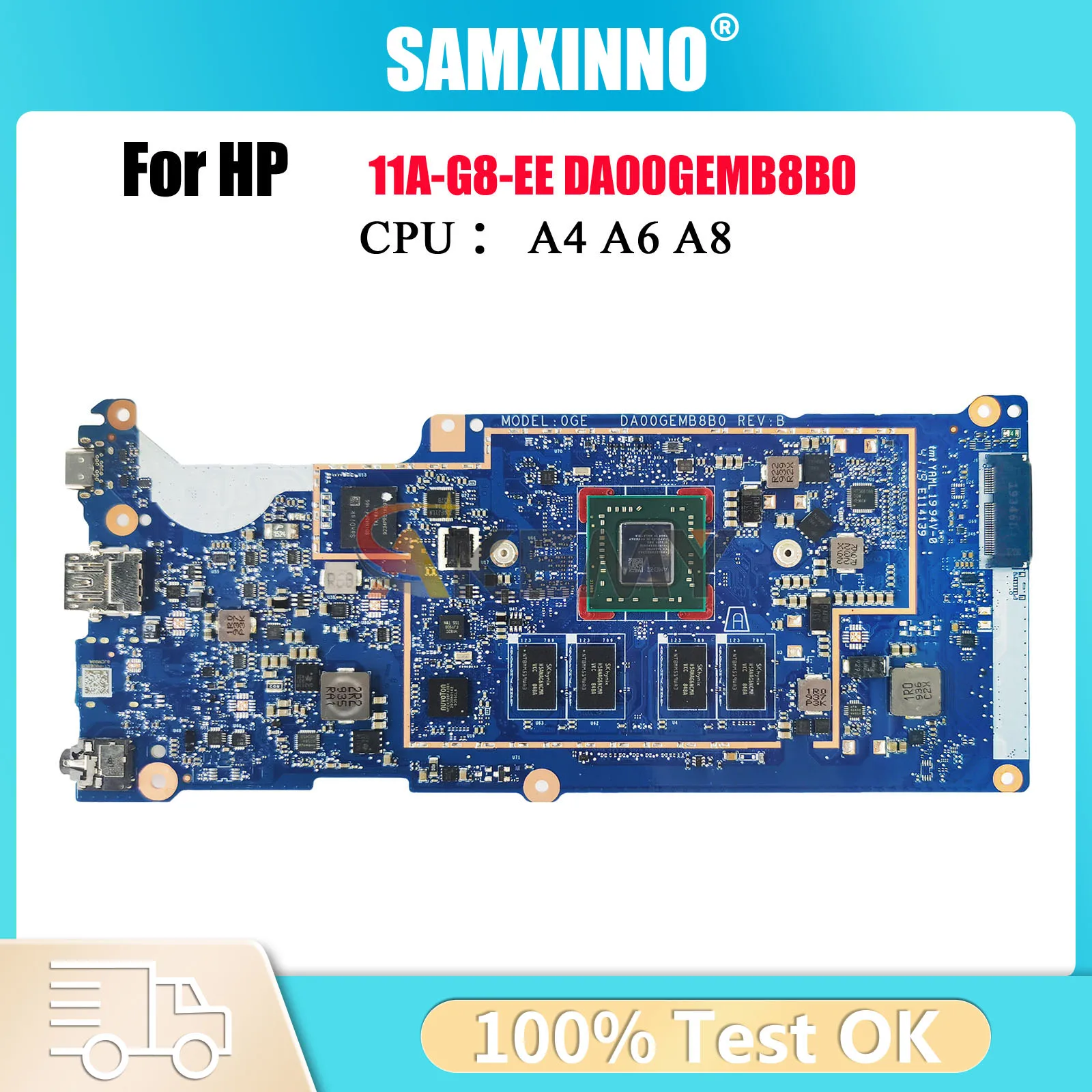 

DA00GEMB8B0 Laptop Motherboard For HP Chromebook 11A G8 EE With A4 A6 CPU 100% Fully Tested