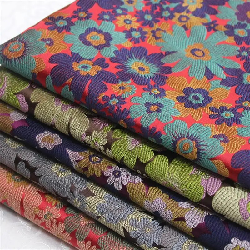 Vintage Brocade Jacquard Silk Fabric – Decorative Chinese Style Material for Cheongsam, Hanfu, Tibetan & Mongolian Robes