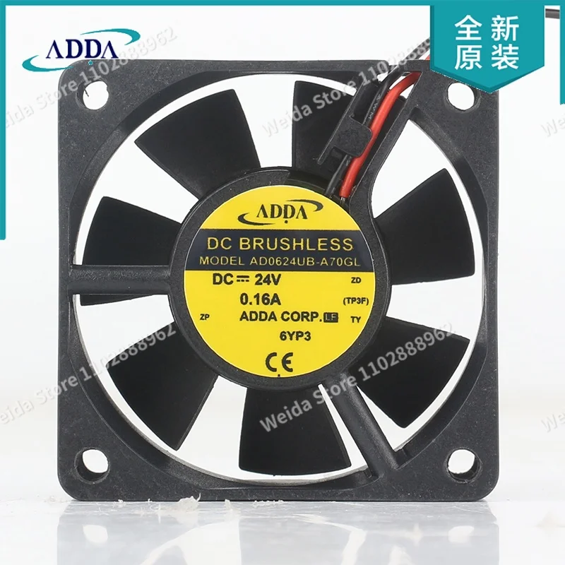 New ADDA 5V 12V 48V 6025 6CM 60X60X25MM AC EC Automatic Ultra-high speed large air volume AD0624UB-A70GL cooling fan DC24V 0.16A