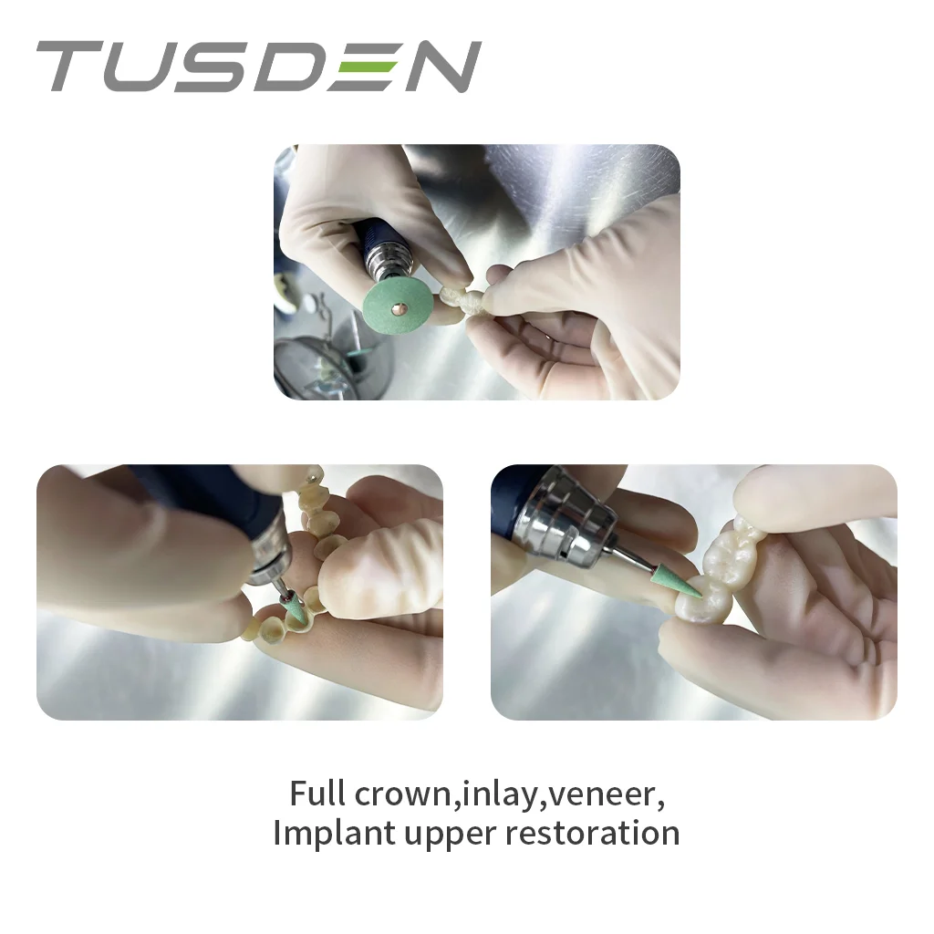 Tusden Dental Lab Zirconia Porcelain Polishing Kit Ceramic Diamond Grinder HP 2.35mm Polishing Dentistry Tools