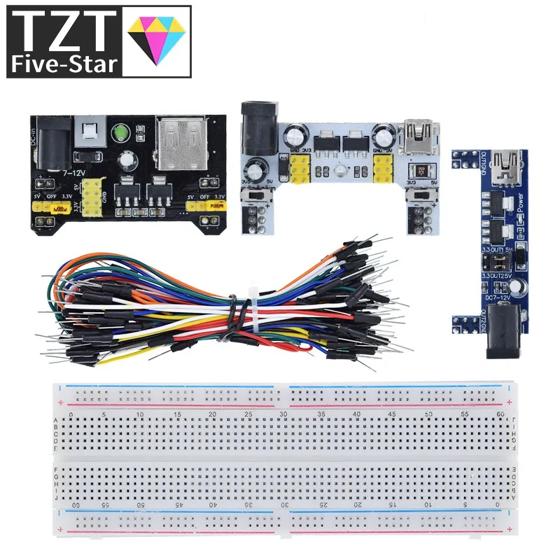 TZT NEW MB-102 MB102 Breadboard 400 830 Point Solderless PCB Bread Board Test Develop DIY for arduino laboratory SYB-830