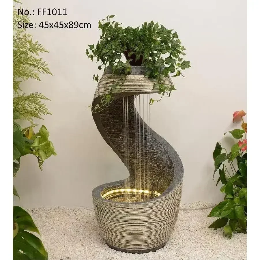 European light luxury water fountain modern living room circulation water feature decoration entrance lucky floor ornament
