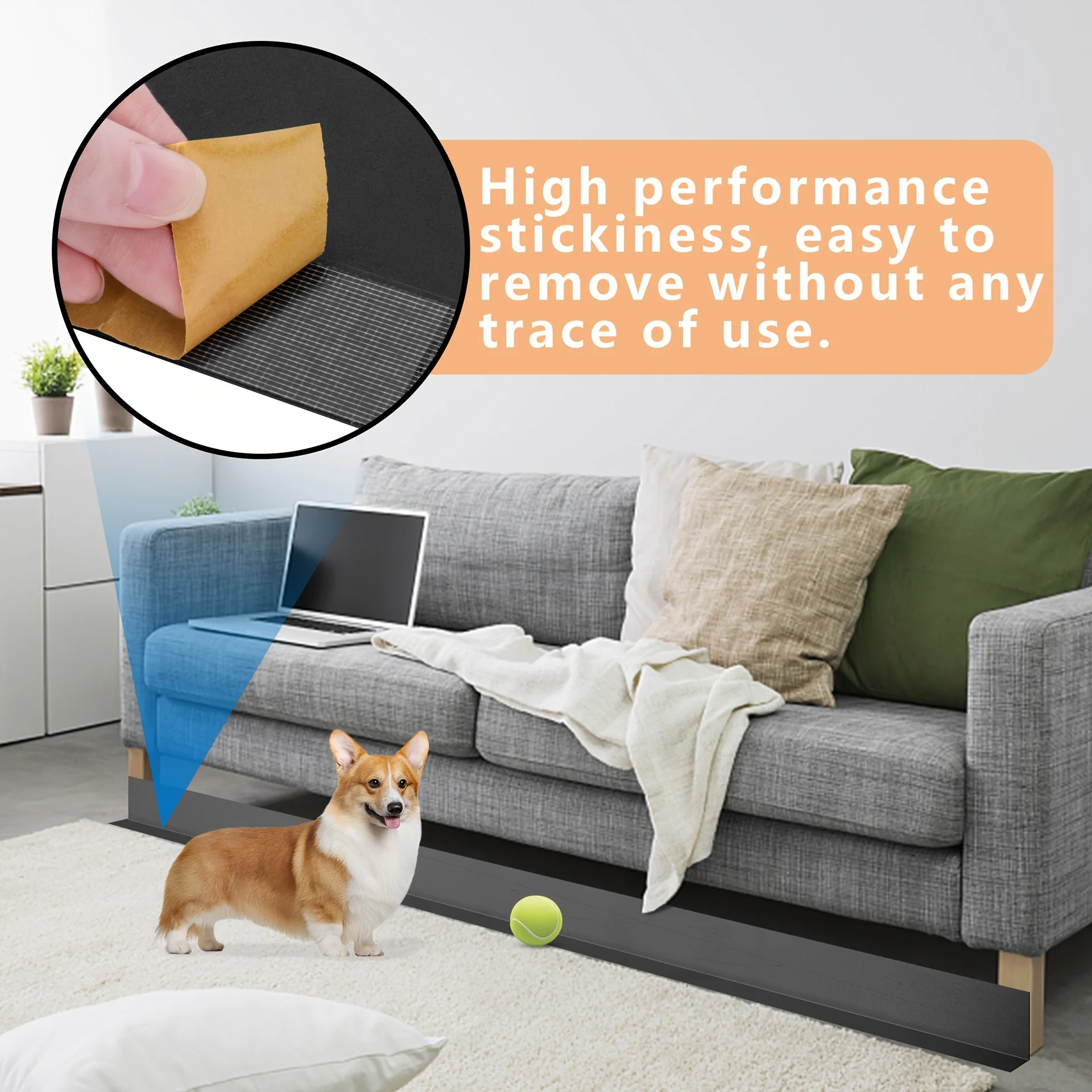 

3m Adjustable Pvc Sofa Blocker Under Sofa Toy Blocker Easy Installation Furniture Gap Filler Pets And Children Safety Home Use