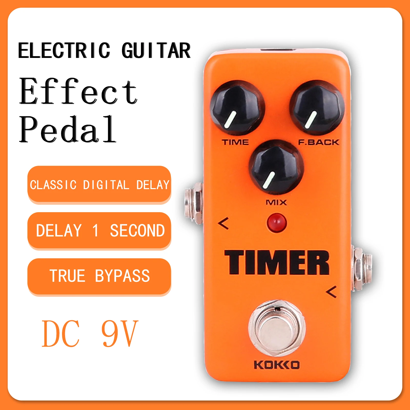 

KOKKO FDD2 Timer Electric Guitar Effect Pedal Timer Classic Digital Delay Effect True Bypass Pedal Electric Guitarra Accessories