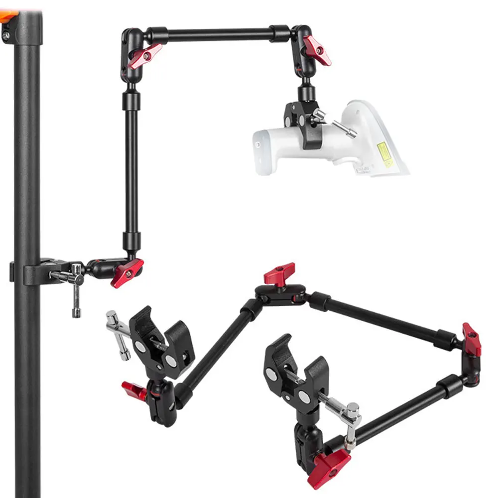 Metal Universal Rotating Mount, 360° Adjustable Clamp for Industrial Equipment, Barcode Scanners, Live Streaming, Camera & PCB