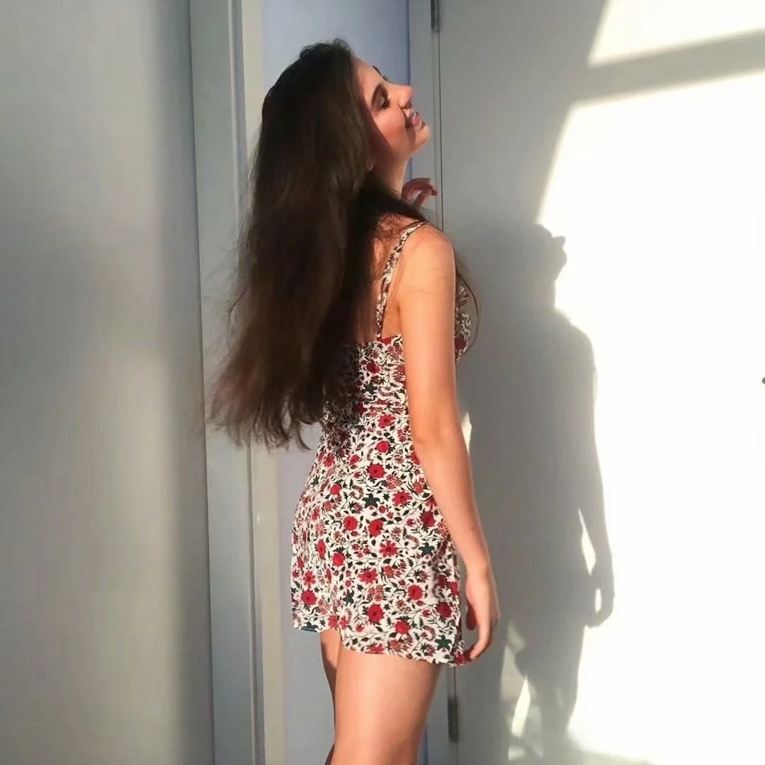 Summer New High Waist A-Line  Dr Floral Print Street Sle Beach Vaion ort Skirt Women's Clothing Casual Dres