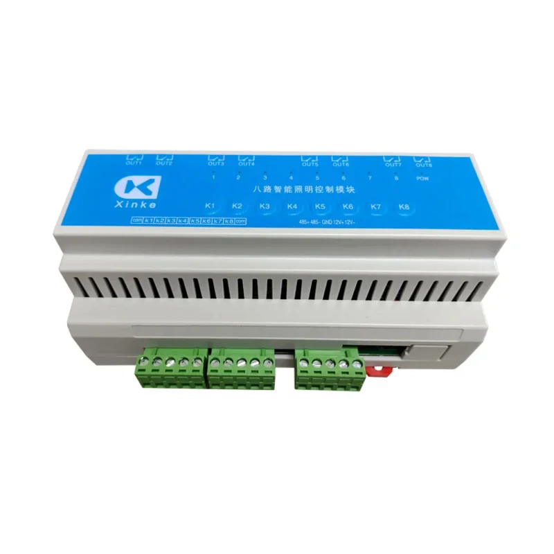 485 Bus 8-channel Input and Output 8-channel Anti-surge Intelligent Lighting Control Module Pure Chinese Programming Switch Card