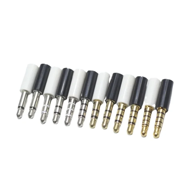 3.5mm Mono Stereo Headset Plug 2 3 4 5 Pole 3.5 mm Audio Plug Jack Adapter Connector for Mobile Phone MP3 MP4 MP5 Ipad Ect