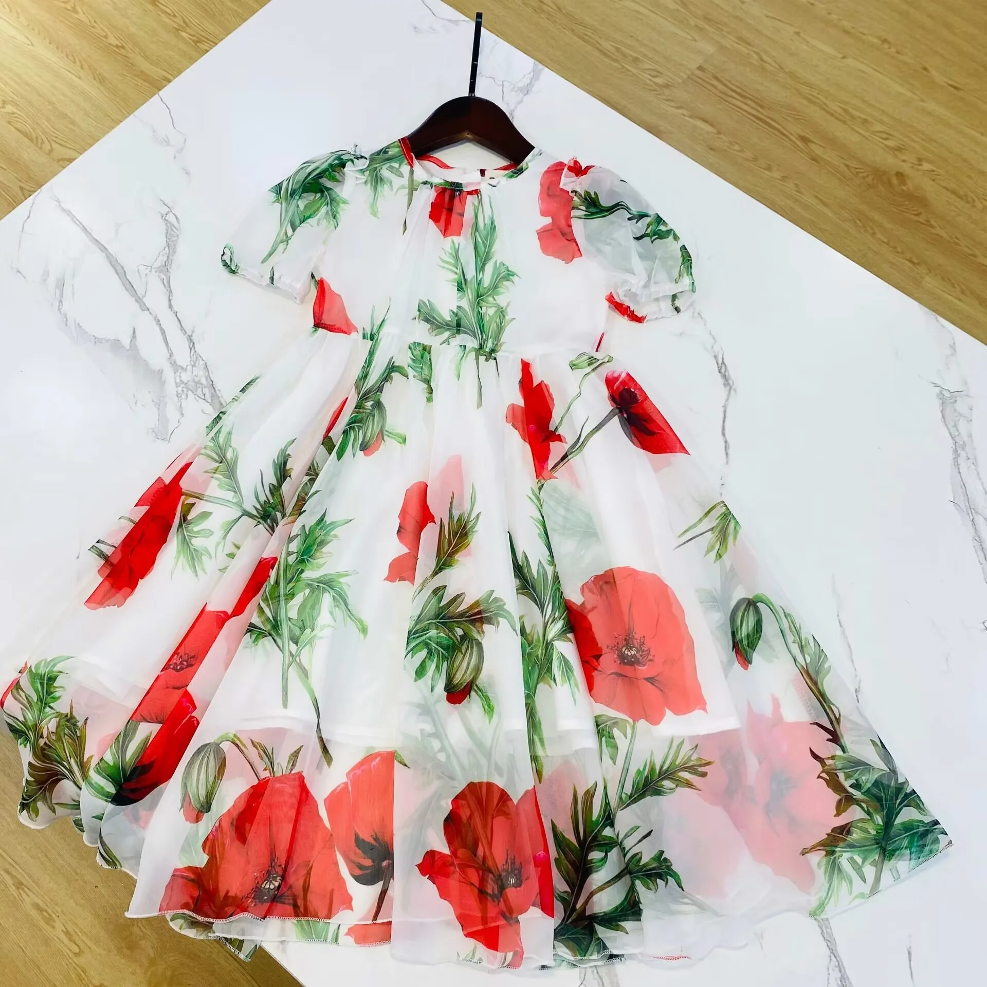 

Новинка 2023 года, детское платье, летнее платье, белое платье из пряжи для девочек, одежда для малышей на хлопковой подкладке, платье для больших детей