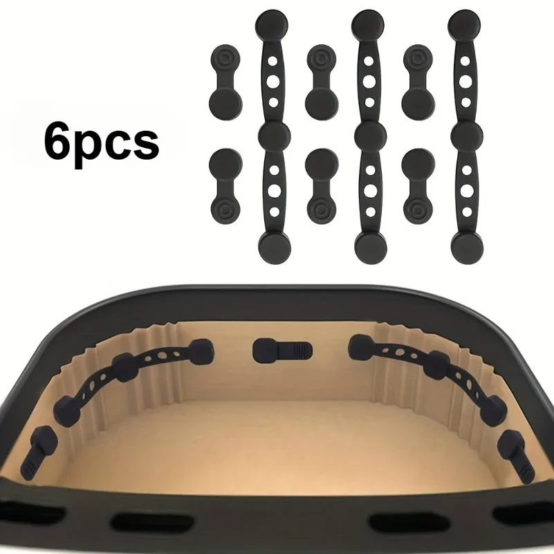 6pcs/2sets Magnetic Silicone Buckles for Air Fryer - Non-Stick Parch Clips, Magnetic Fasteners, Compatible with /Air Fryer Ovens