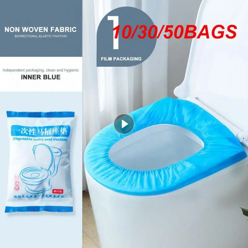 10/30/50BAGS Toilet Cover Toilet Cover Accessories Toilet Mat Pad Paste Disposable Bathroom Accessories Cushion Seat Dirtproof