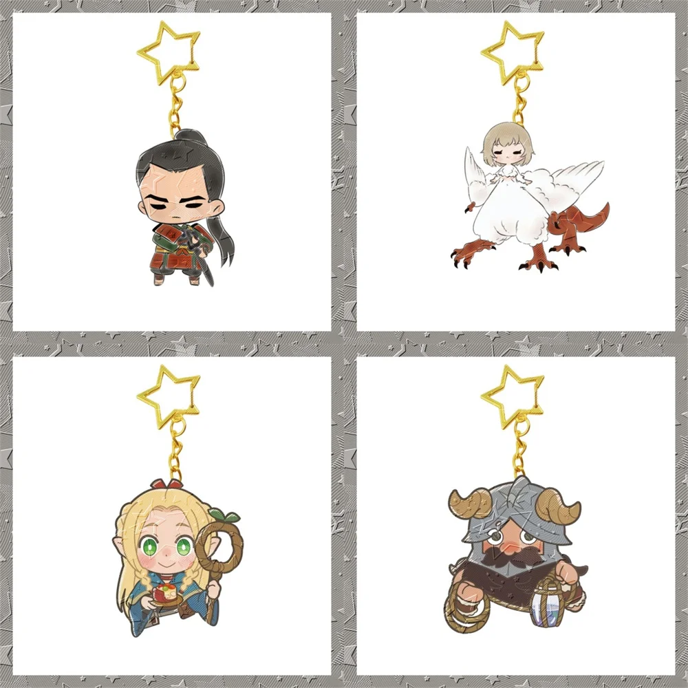 6CM Cute Anime Delicious in Dungeon Acrylic Keychain Cosplay Q Version Characters Ornament Accessories Goods Collection Gifts
