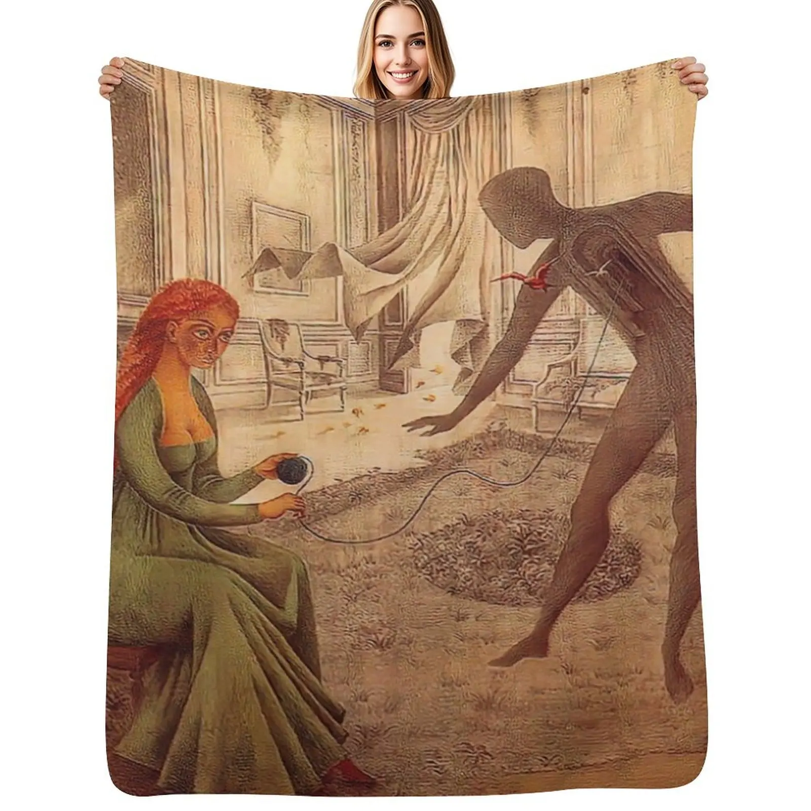 Dead Leaves by Remedios Varo Throw Blanket Soft Sherpa Fleece Warm Blanket for Winter