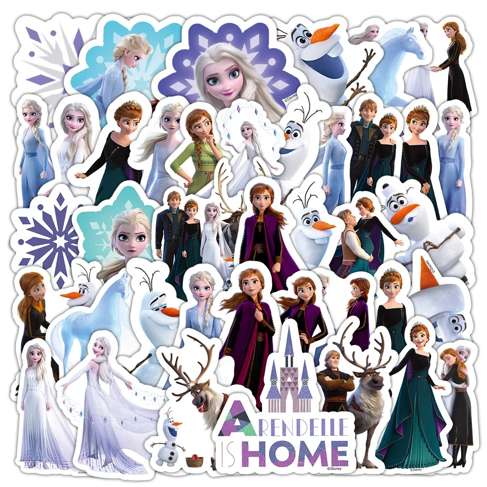 10/30/50PCS Disney Movie Frozen Princess Elsa Sticker Cute Cartoon Graffiti Decoration Laptop Phone Case Waterproof Decal Toy