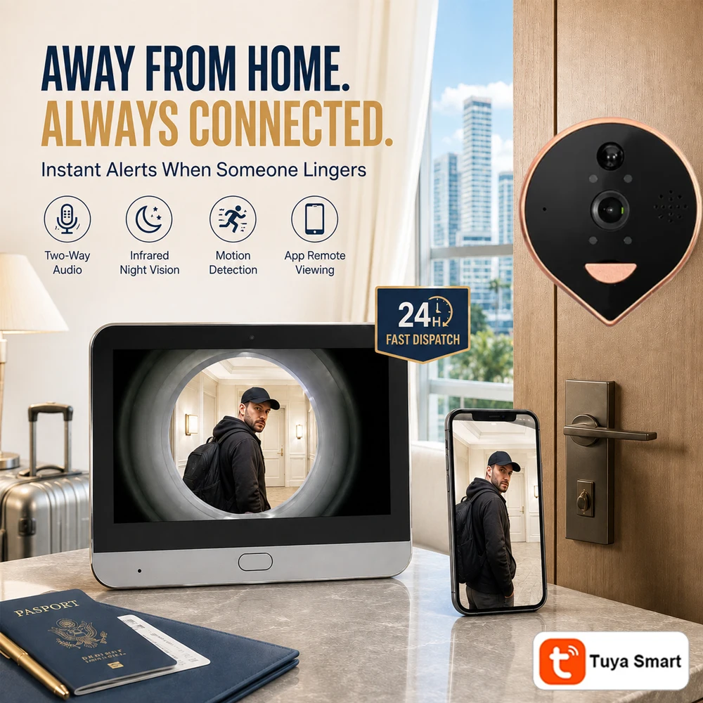 Smart Home Battery Camera - Bel Pintu Video Digital dengan Lubang