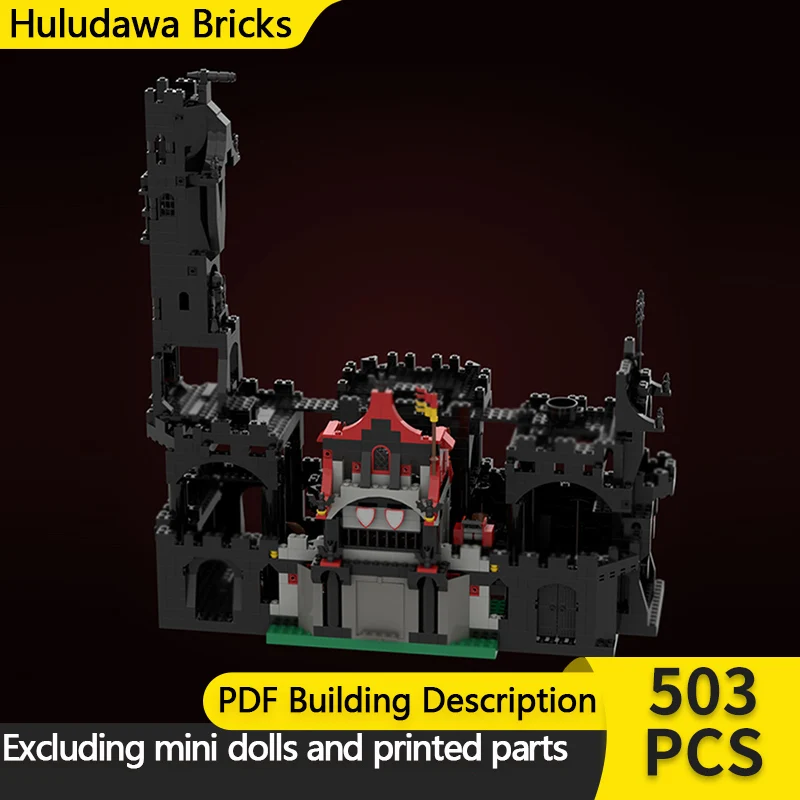 

Средневековый замок, модель MOC, строительные кирпичи, замок, башня, расширение, модульная технология, детские праздничные подарки, сборка игрушек, костюм