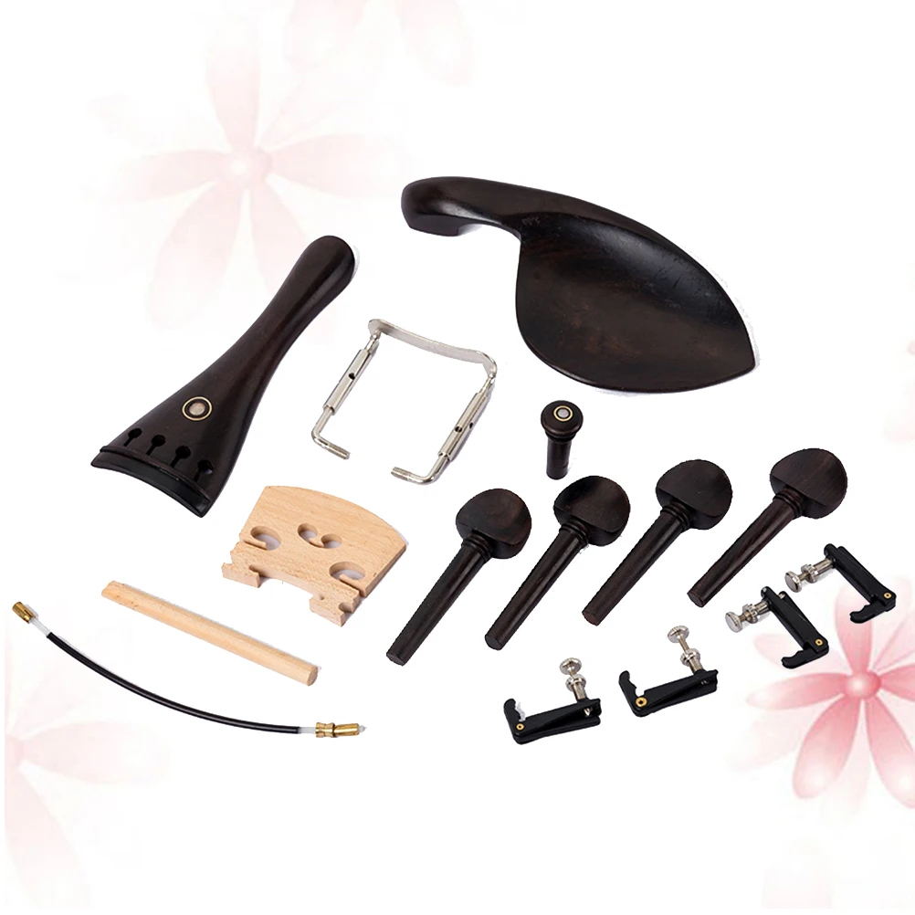 

15 Pcs/set Violin Accessories Cello Bridge Rosewood Black Wooden Chin Rests Man