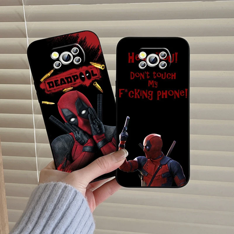 Deadpool Marvel Funny Cool For Xiaomi Mi Poco F5 F4 F3 X6 X5 X4 X3 M6 M5 M5S M4 M3 C65 Pro GT NFC 5G Black Funda Phone Case