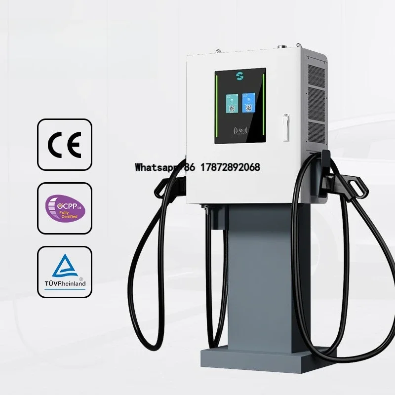 Charger DC Wallbox 30kW 40kW 60kW 2 Guns CCS GBT CHAdeMO OCPP Platform APP Control Wall-mounted Electric Car Charging Station