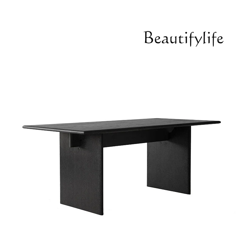 

Simple all-solid wood rectangular dining table designer tea table log Chinese worktable conference table