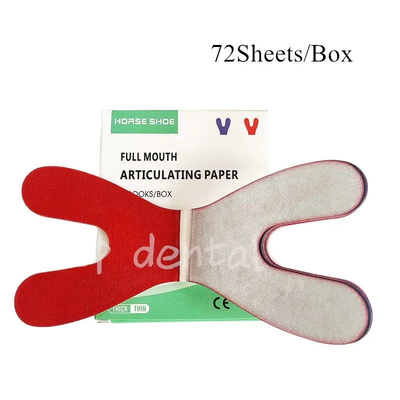 

2Box Dental Articulating Paper Red/Blue Thick Strips Denture Hydrophilic 72Sheets/Box