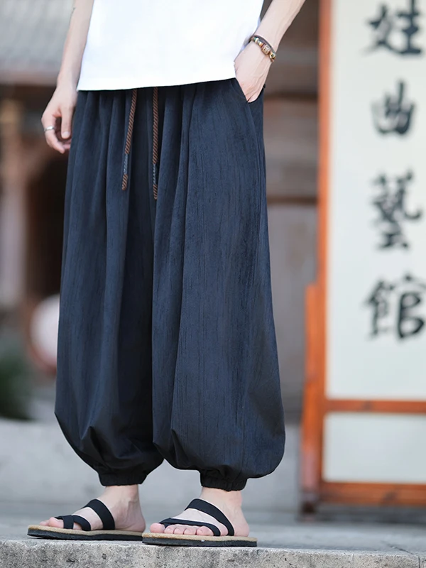 

Свободные мужские повседневные брюки Harajuku Sle, леггинсы-фонарики с манжетами большого размера, осенние мужские свободные брюки больших размеров