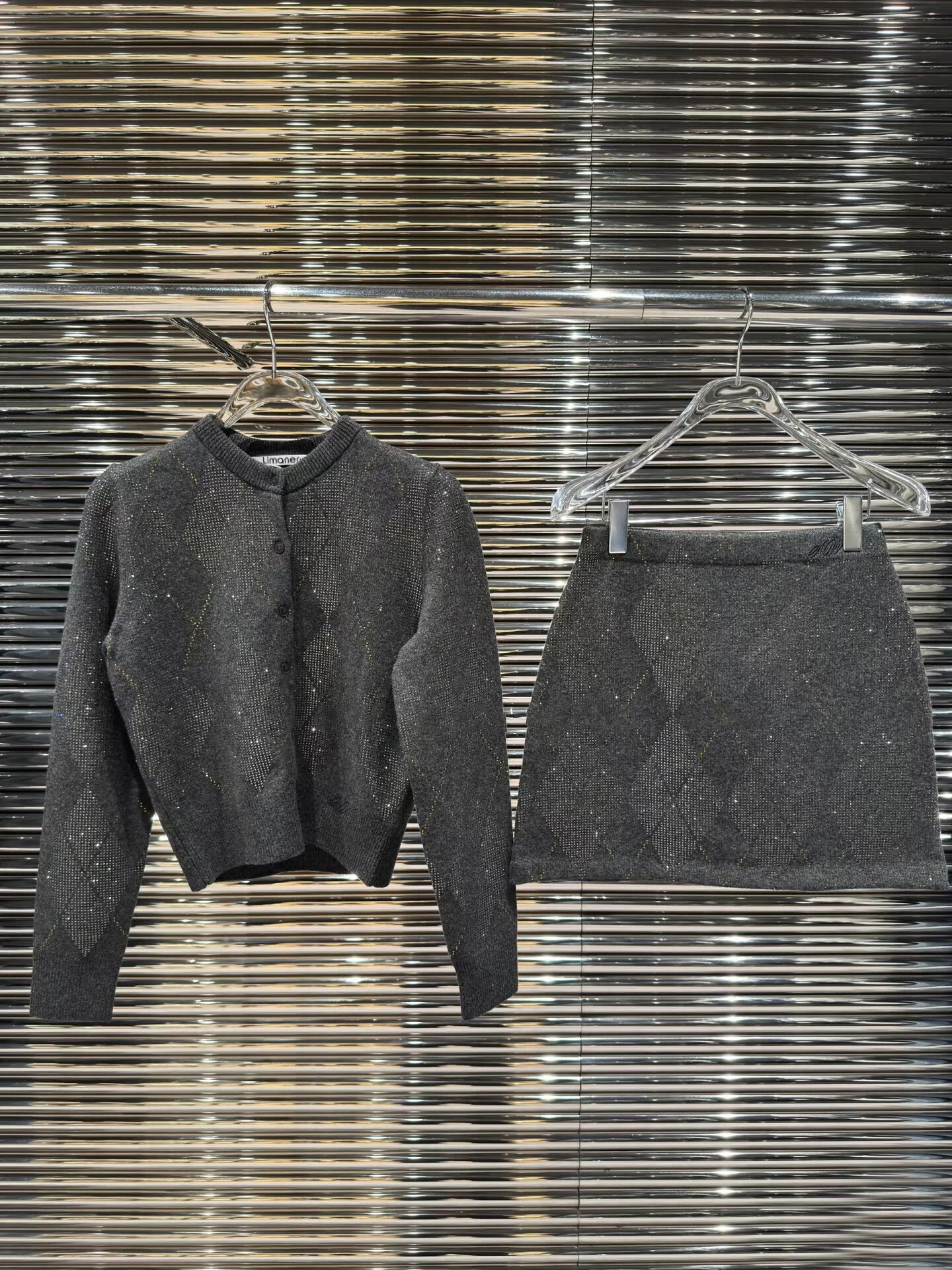 

Женский вязаный кардиган LIMANER2025 с длинными рукавами, украшенный стразами, в стиле Spicy Girl, повседневный топ