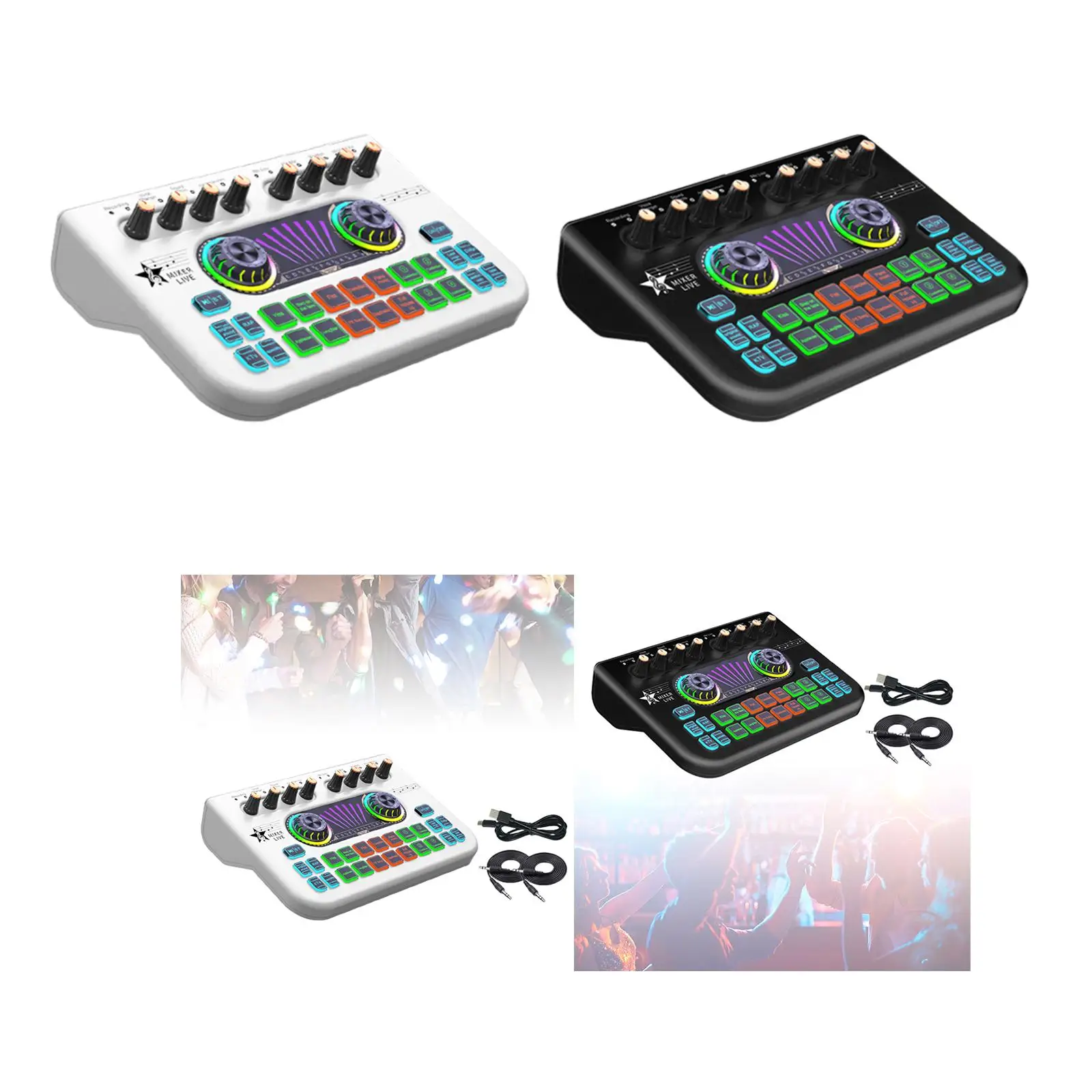 Universal Mini Sound Mixer Board, Voice Changer, Live Sound Card para Música, Telefone, Computador, Live Stream, Transmissão, Jogos