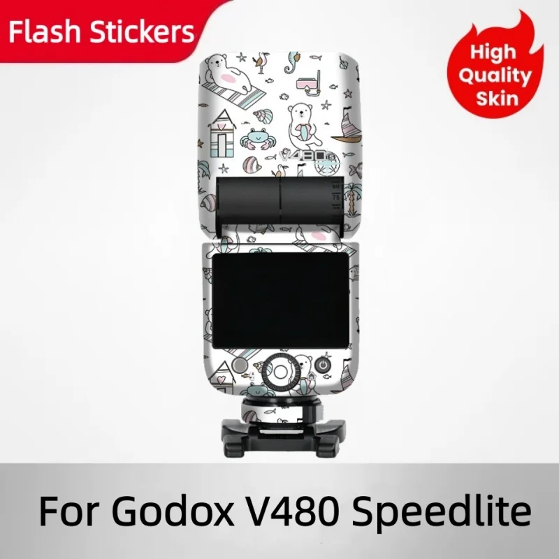 Para godox v480 ttl speedlite pele câmera flash adesivo v480c v480f v480s v480n premium decalque pele v 480 protetor