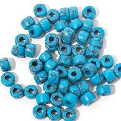 10pcs/lots Set Big Hole Turquoise Beads for Bracelet Making Natural Stone Beads DIY Jewelry Making Wholesale