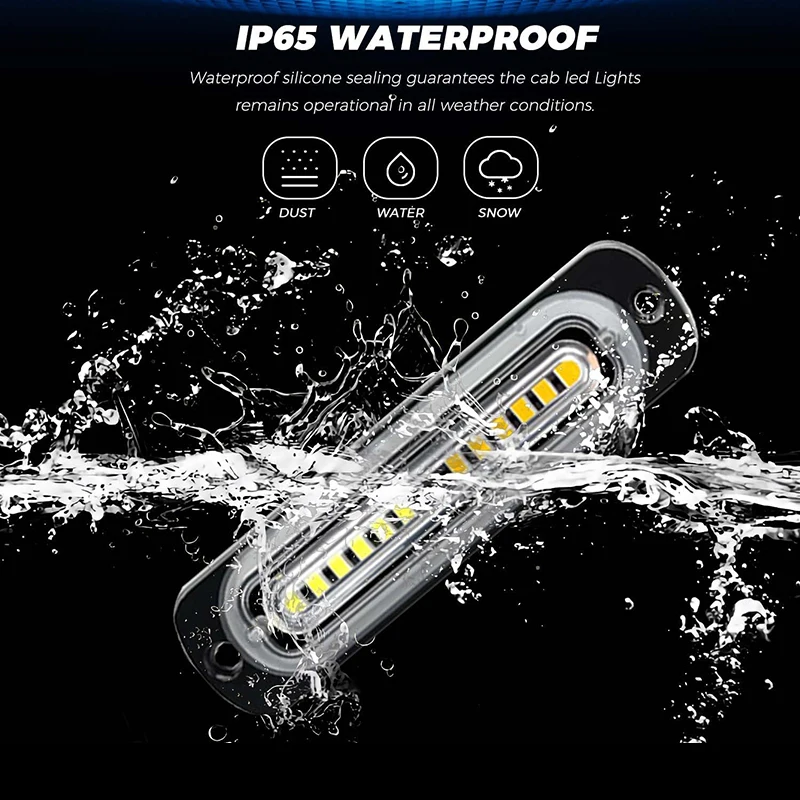 1x Truck 12V 24V 6smd LED Strobe Warning Light Strobe Grille Flashing Lightbar Car Beacon Lamp Amber Yellow White Traffic Light - view 5