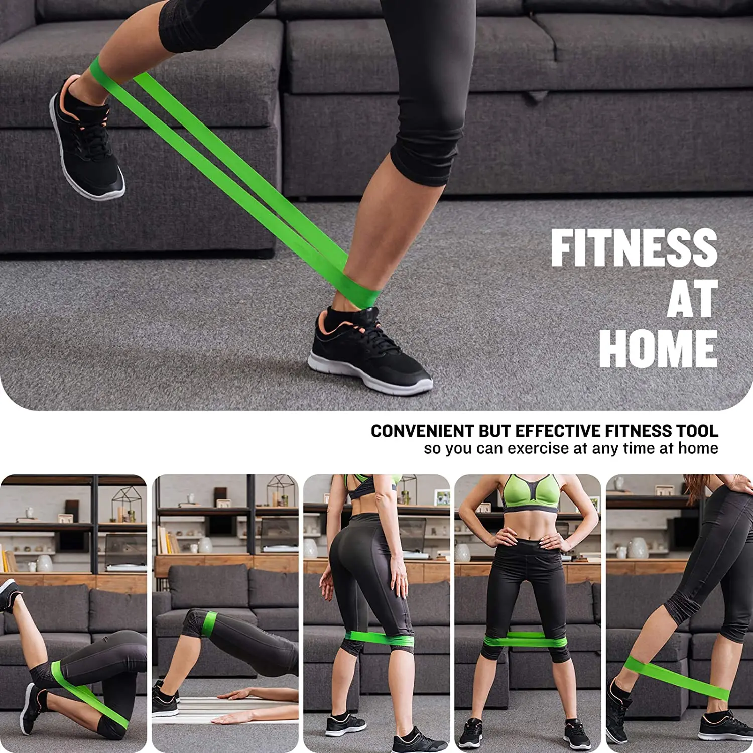 Resistance Loop Exercise Band fitness bands for Home Stretching Strength Training Physical Therapy Elastic Workout deep squat