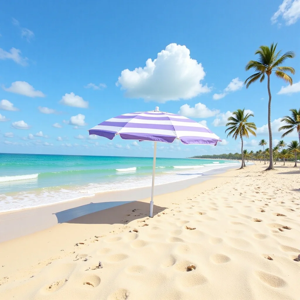 Rainy manufacturers supply outdoor beach umbrellas, polyester striped series, with tiltable digital printed large sun umbrellas